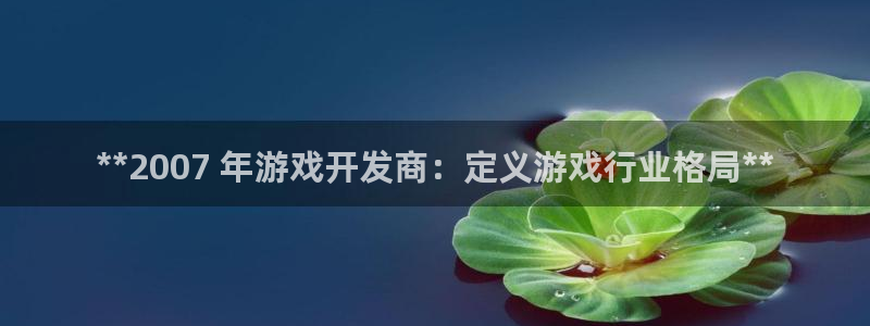 沐鸣平台由44262：**2007 年游戏开发商：定义游戏行业格局**